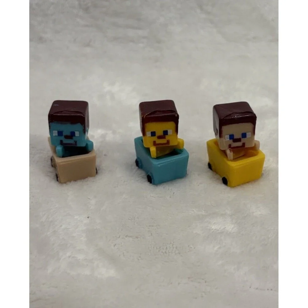 Minecraft Steve In A Minecart Mini Figure Lot Of 3